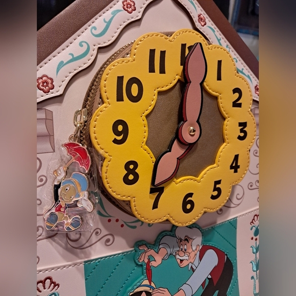 NWT Loungefly WonderCon 2023 Disney Pinocchio Cuckoo Clock Backpack And Wallet - Picture 4 of 10